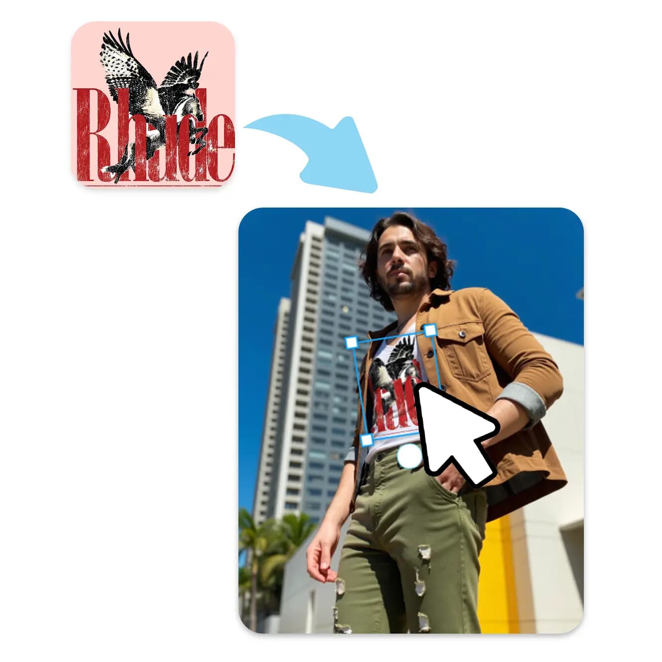 Drag your design onto the mockup